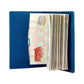 K10237MB | Passport Cover in Genuine Full Grain Leather, with light grain. Color Blue Jeans. Dimensions when closed: 10 x 14 x 1 cm - Packaging: Rigid bottom/lid gift box-0