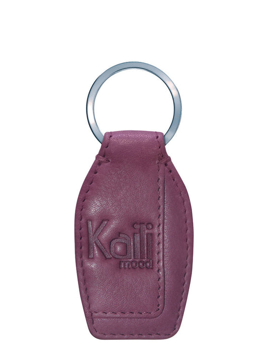 K10753NB | Portachiavi in Vera Pelle pieno fiore, con leggera grana. Colore Malva. Anello Nickel Lucido. Dimensioni totali: cm 3,5 x 9 x 0,5. Confezione: Gift Box rigido fondo/coperchio-0