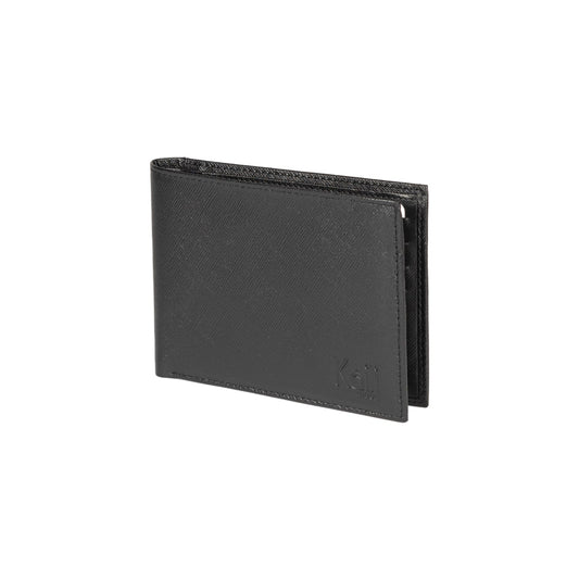 K10812AB | Portafogli Uomo in Saffiano Vera Pelle. Colore Nero. 8 slots per le carte di credito. Dimensioni da chiuso: cm 12,5 x 9,5 x 1. Confezione: Gift Box rigido fondo/coperchio-0