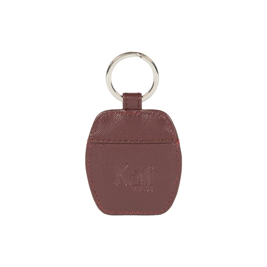K10854XB | Portachiavi in Saffiano Vera Pelle. Colore Bordeaux. Anello per chiavi Nickel Lucido. Dimensioni totali: cm 5,5 x 9,5 x 0,5. Confezione: Gift Box rigido fondo/coperchio-0