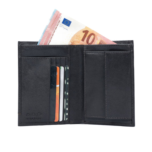 K11027BB | Men's Pocket Wallet in Genuine Leather in Dark Brown-0