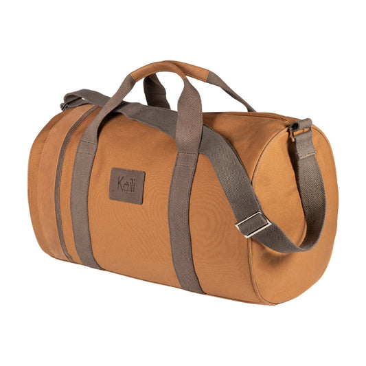 K2006UB | Travel Bag in 100% Cotton Canvas / Genuine Leather, full grain, Naked - Leather color, zip closure. Dimensions: 45 x 25 x 28 cm - Packaging: Tnt bag-0