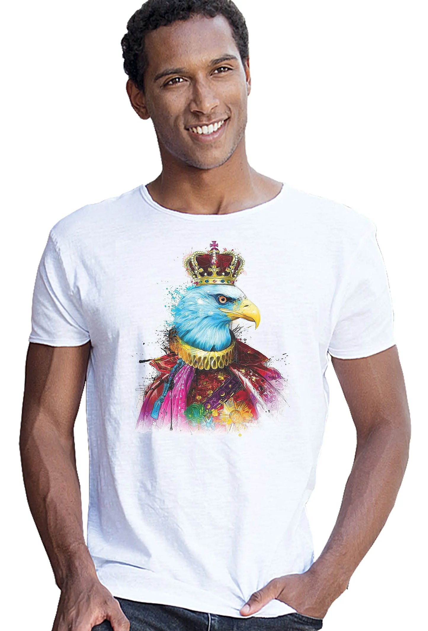 L'aigle Royal Color Stilizzato 18-20-70 T-shirt Urban Slub Men Uomo 100% Cotone Fiammato JK STREET STYLE