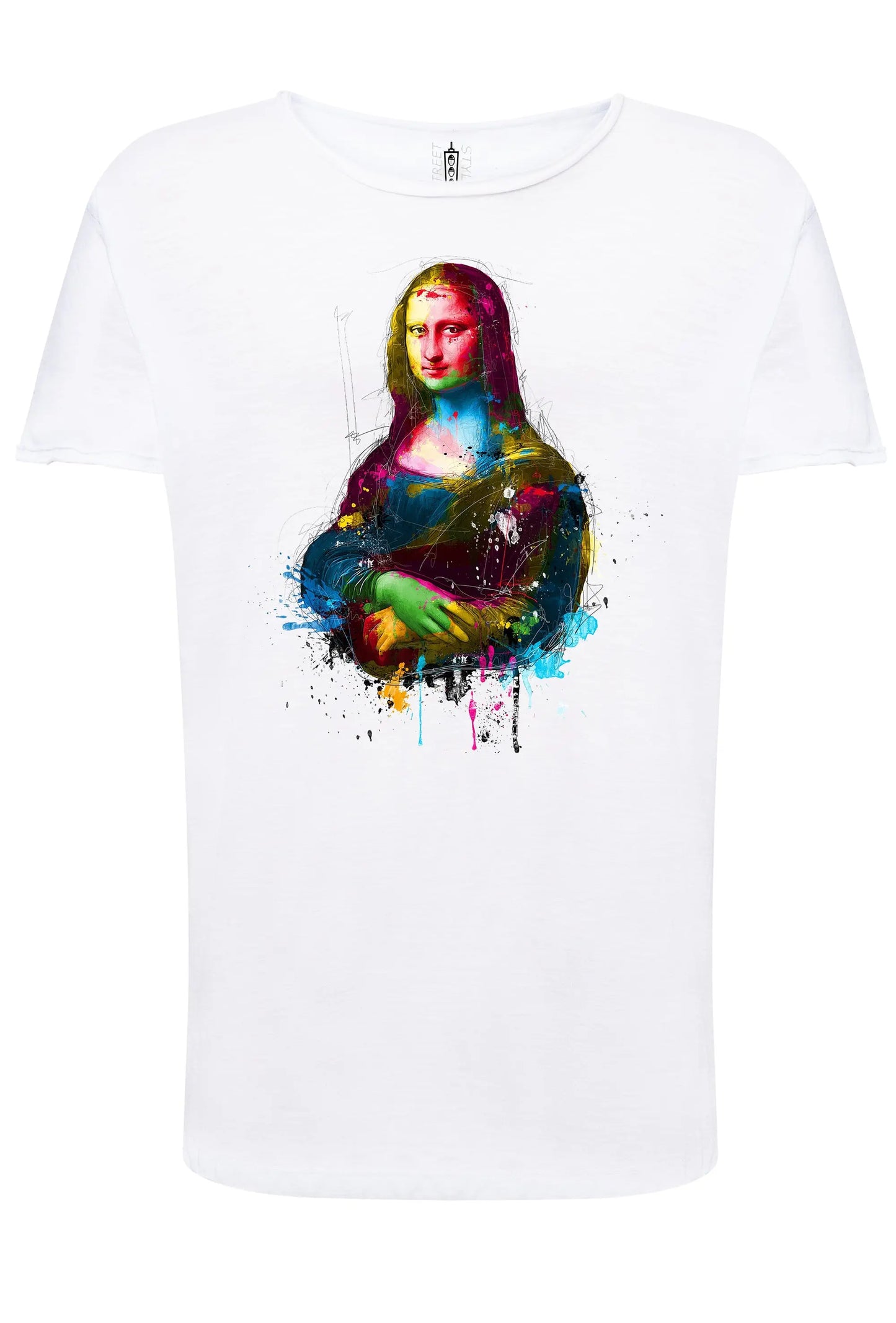 La Gioconda Art. Color Stilizzato 18-20-37 T-shirt Urban Slub Men Uomo 100% Cotone Fiammato JK STREET STYLE