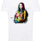 La Gioconda Tattoo Sexy Color Stilizzato 18-20-36 T-shirt Urban Slub Men Uomo 100% Cotone Fiammato JK STREET STYLE