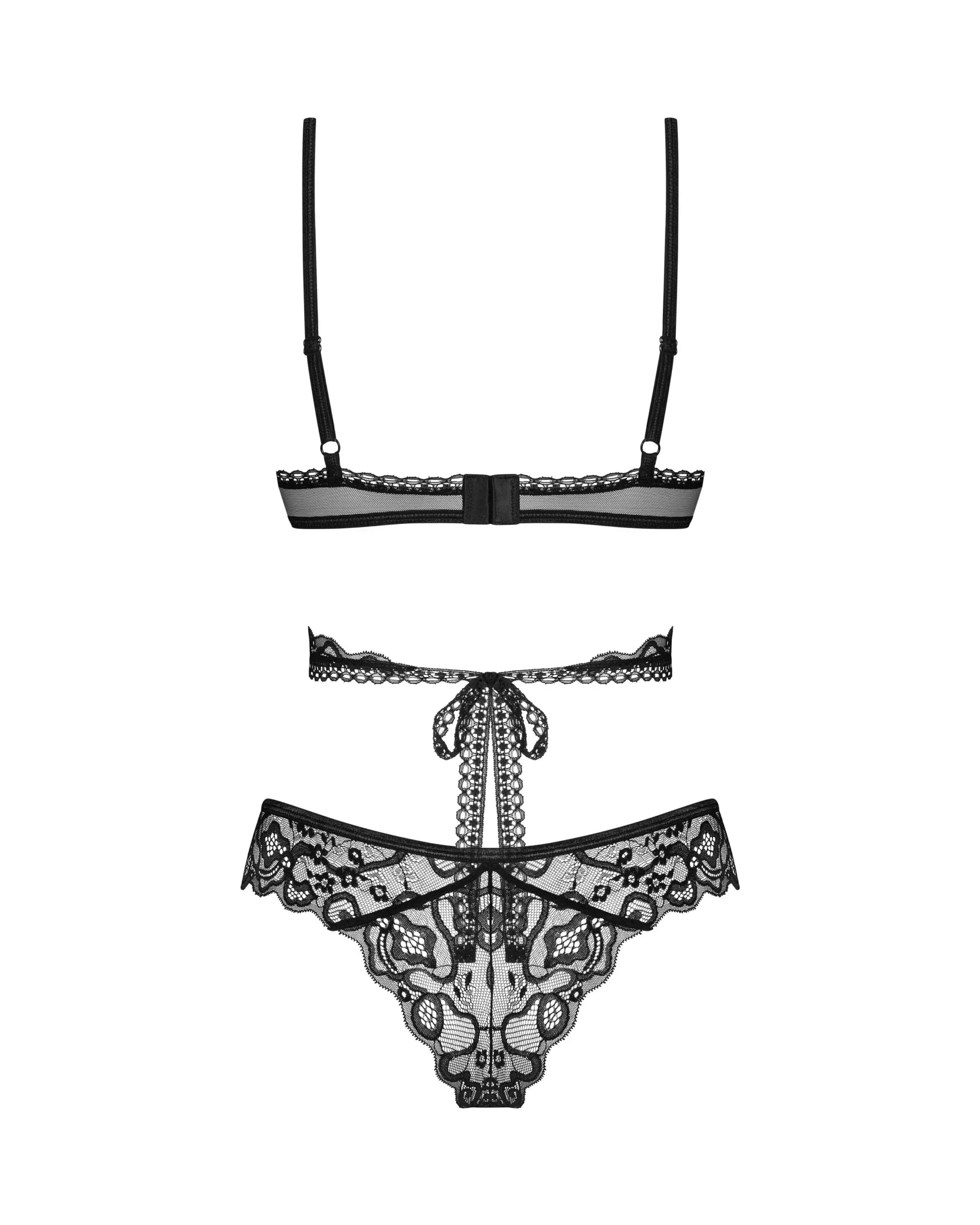 Soft Lace Bra & Sheer Thong Set Obsessive Blomentis - STREET STYLE