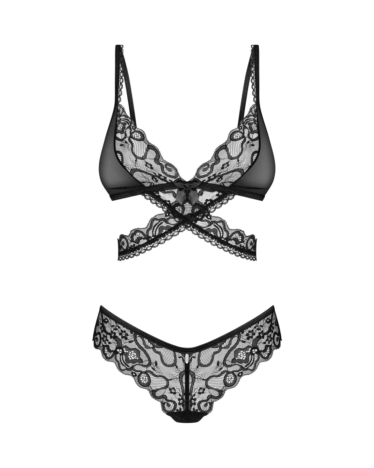 Soft Lace Bra & Sheer Thong Set Obsessive Blomentis - STREET STYLE