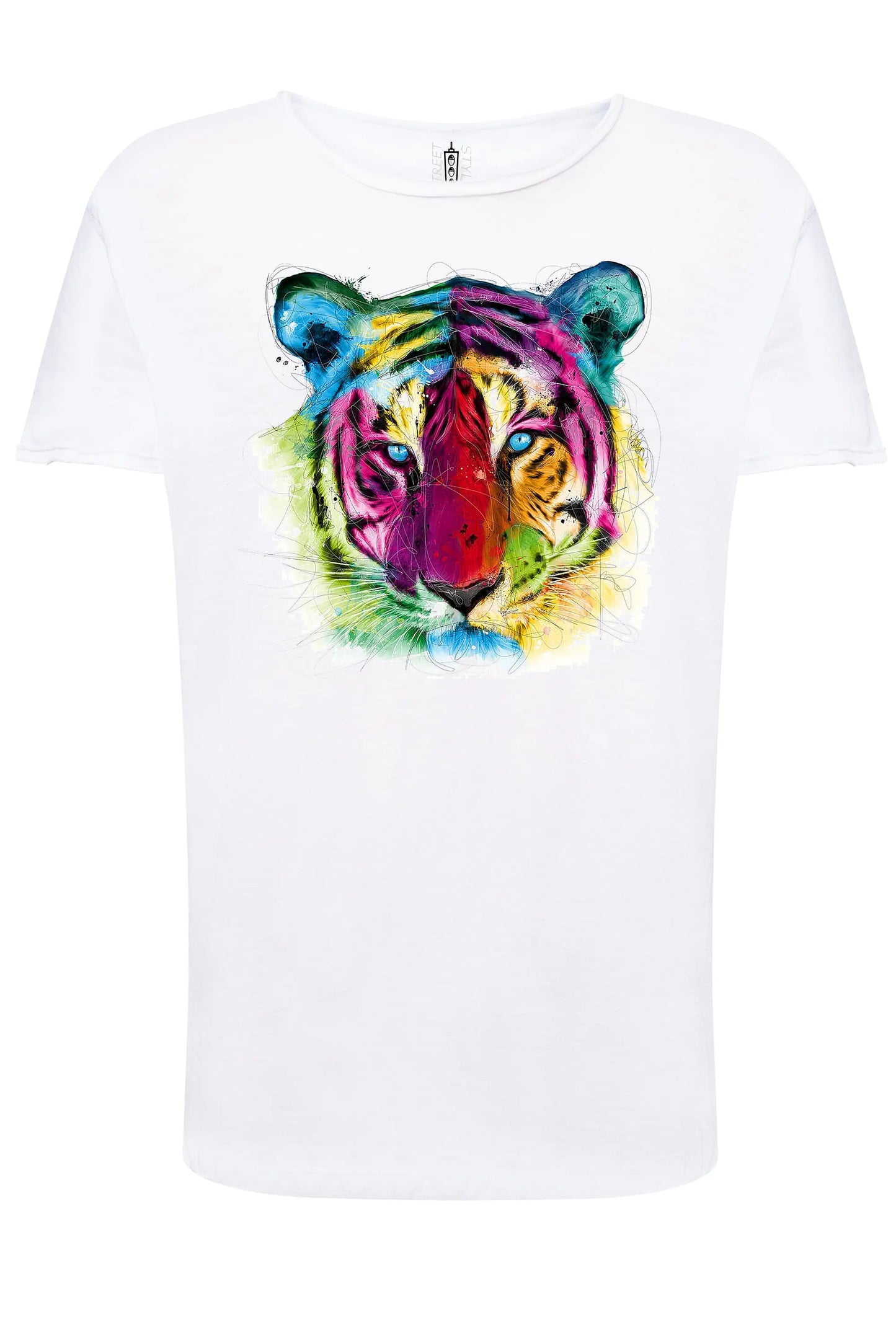 Leone Color Artistico Stilizzato 18-20-73 T-shirt Urban Slub Men Uomo 100% Cotone Fiammato JK STREET STYLE