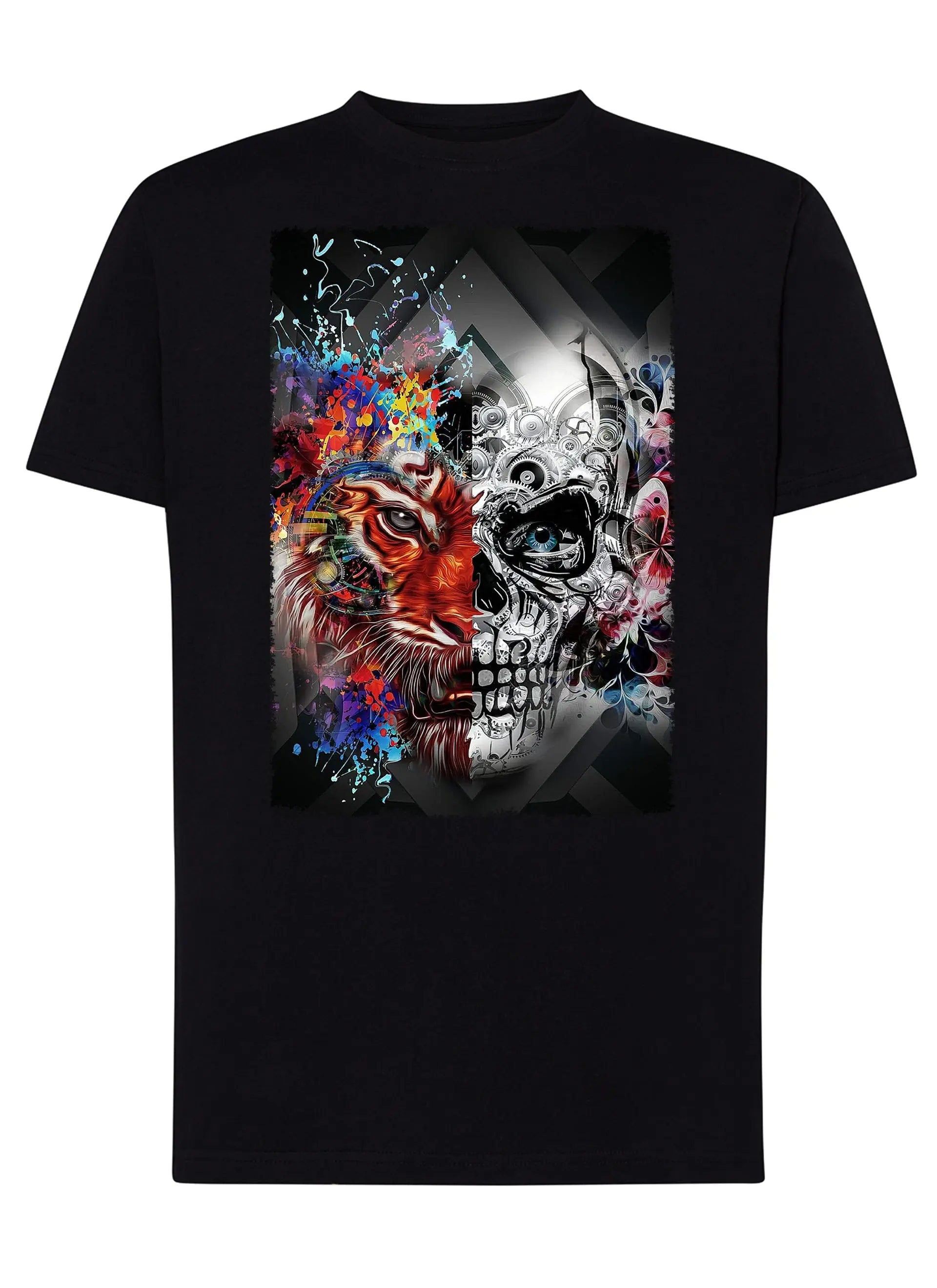 Leoskull Artistic Color Tattoo 9038 T-shirt Urban Men Uomo 100% Cotone Pettinato JK STREET STYLE