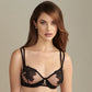 Sexy Sheer Mesh Demi Bra Lisca Peony Black - STREET STYLE