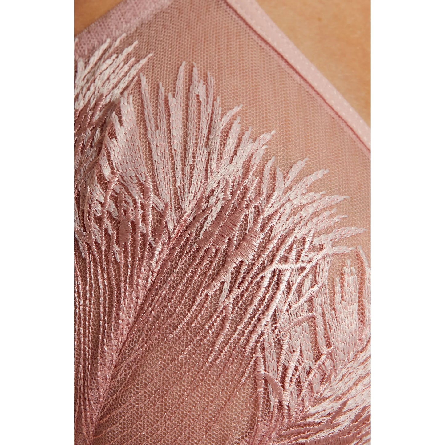 Soft See-Through Embroidery Balconette Bra Mable Pink - STREET STYLE