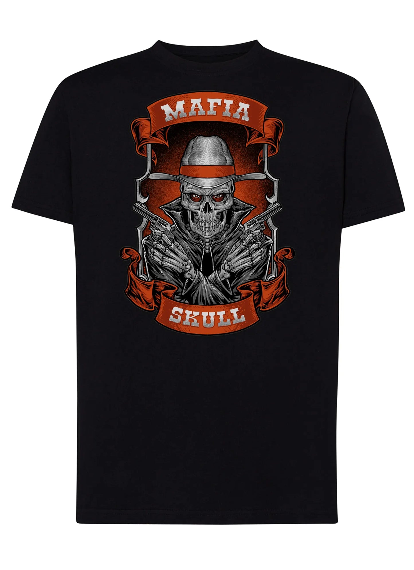 Mafia Skull Tattoo 9045 T-shirt Urban Men Uomo 100% Cotone Pettinato JK STREET STYLE