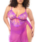 Mapale Twilight Orchid Sheer Babydoll & String Panty Set-4