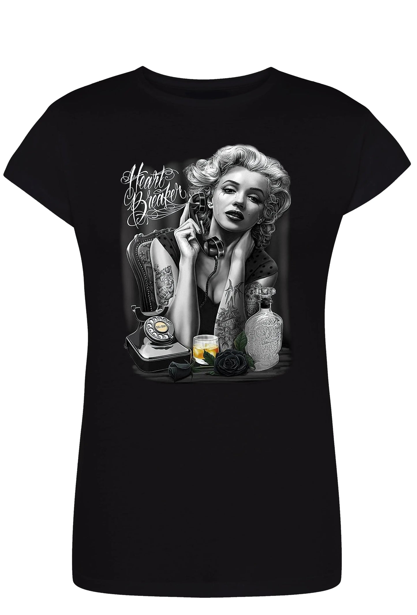 Marilyn Monroe Heart Legend Soggetto Attrice Cantante 9033 Lady Donna 100% Cotone Pettinato JK STREET STYLE