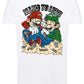 Mario e VS Luigi Cartoon Fumetti 564 T-shirt Urban Slub Men Uomo 100% Cotone Fiammato BS STREET STYLE