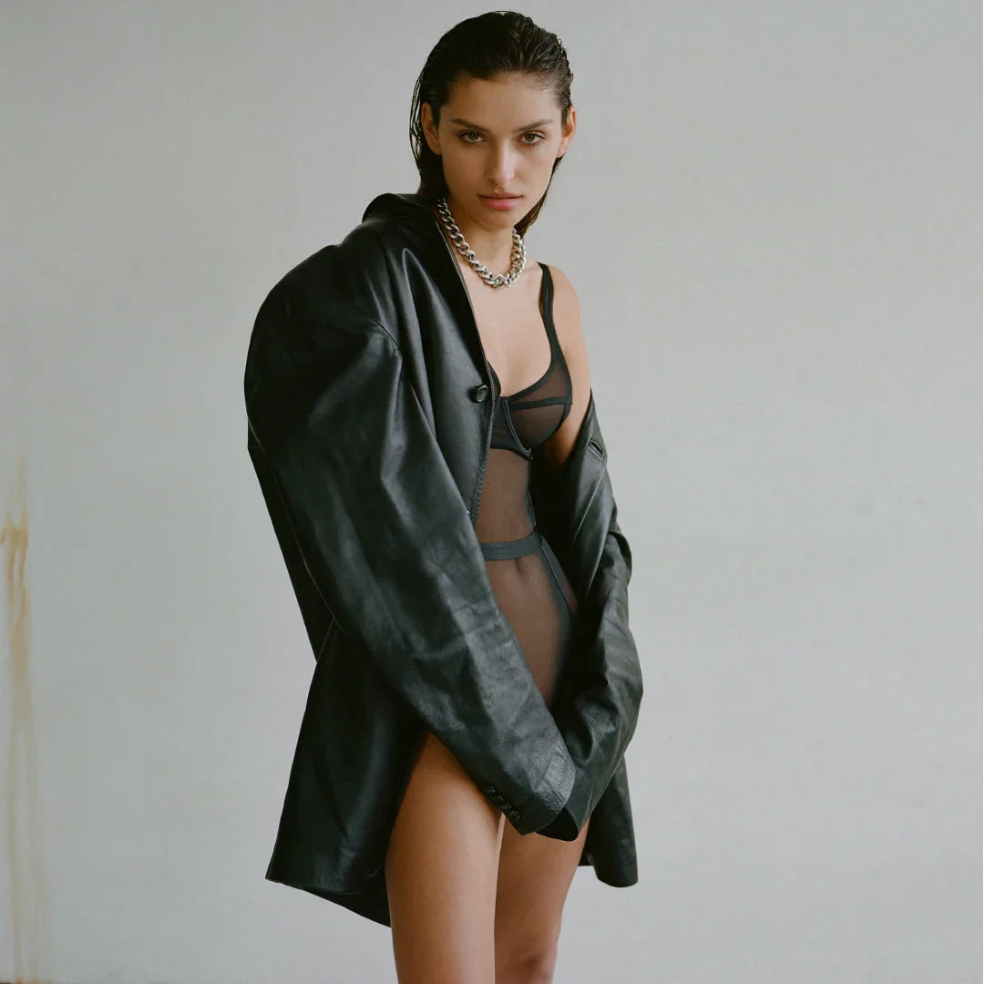 Sheer Mesh Bodysuit Kinga Mist Contour - STREET STYLE