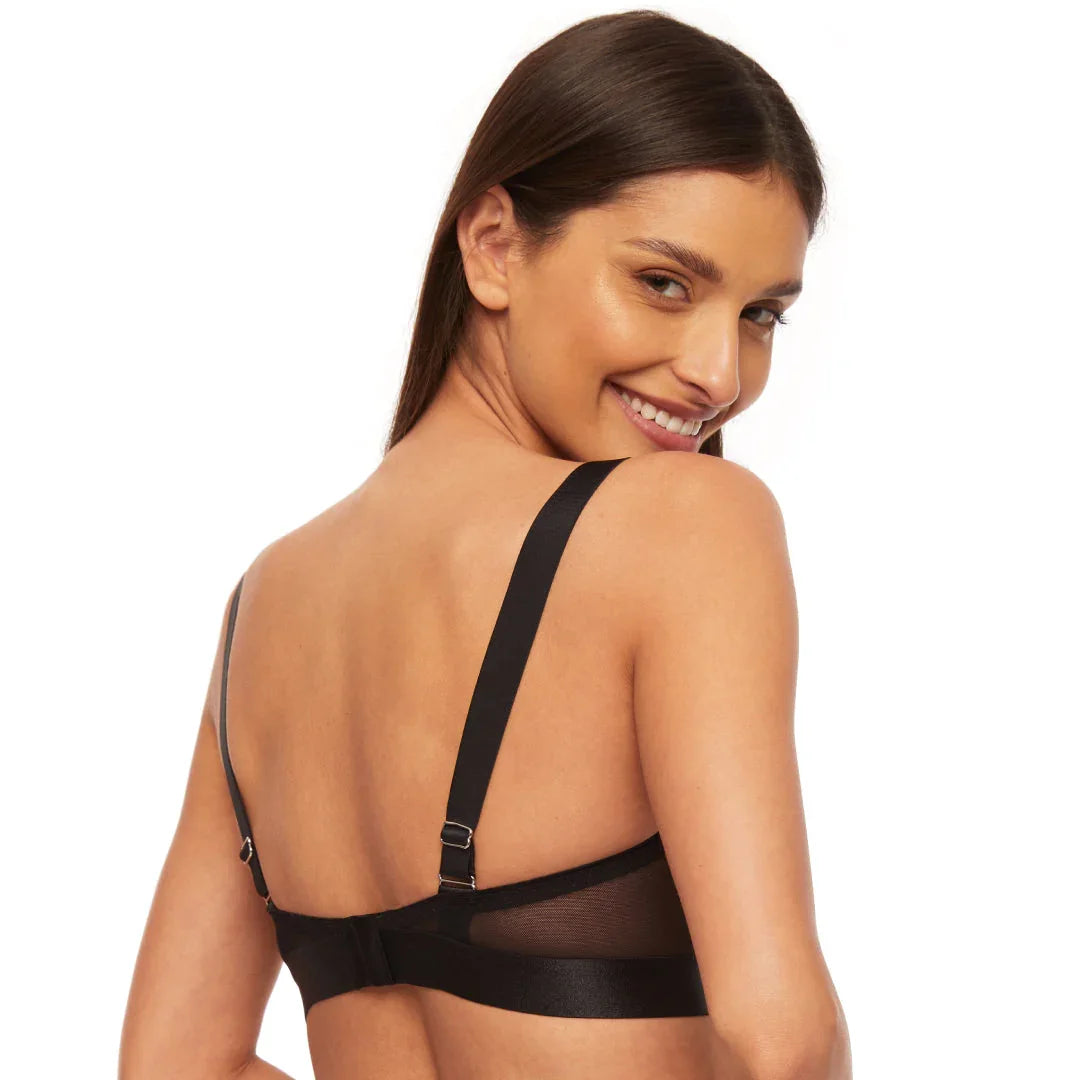 Sheer Mesh Balconette Bra Kinga Mist - STREET STYLE