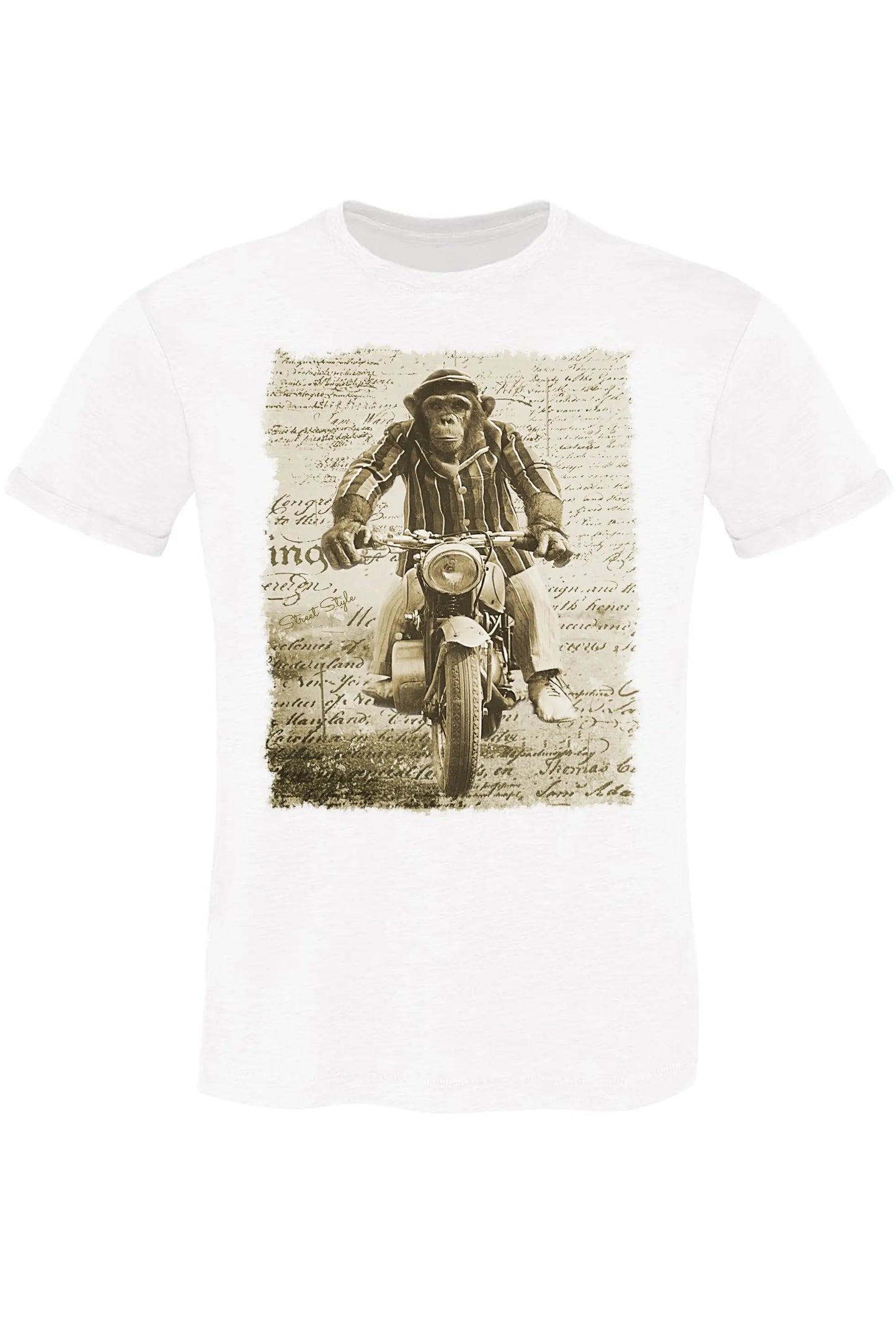 Monkey Dream Grey Auto e Moto 11010 T-shirt Urban Slub Men Uomo 100% Cotone Fiammato BS STREET STYLE