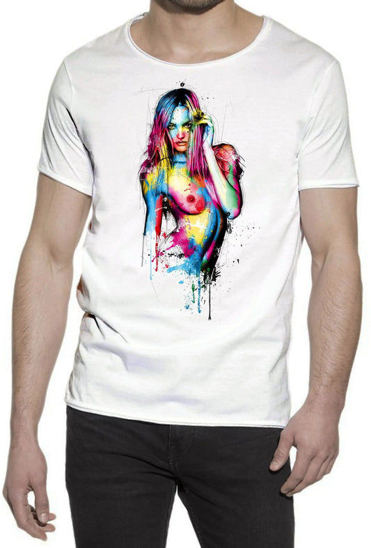 Mujeres Bonitas Color Stilizzato Sexy 18-20-42 T-shirt Urban Slub Men Uomo 100% Cotone Fiammato JK STREET STYLE