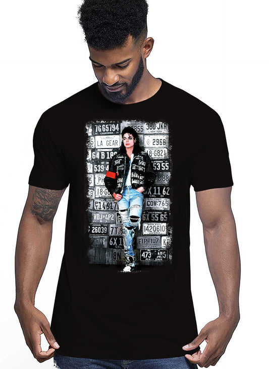 The Legend Michael Jackson Cantante Soggetto 18-20-49-2 T-shirt Urban Men Uomo 100% Cotone Pettinato JK