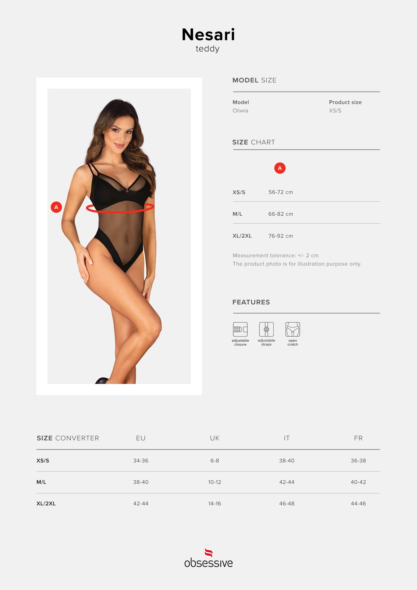 Crotchless Mesh Teddy Obsessive Nesari-4