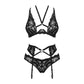 Sheer Mesh Lace 3 Piece Lingerie Set Alessya-2