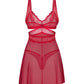 Red Lace Babydoll Lingerie Set with Thong – Comfort & Elegance-3