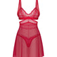 Red Lace Babydoll Lingerie Set with Thong – Comfort & Elegance-4