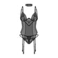 Sheer Mesh Lace Corset & String Panty Obsessive Donarella - STREET STYLE
