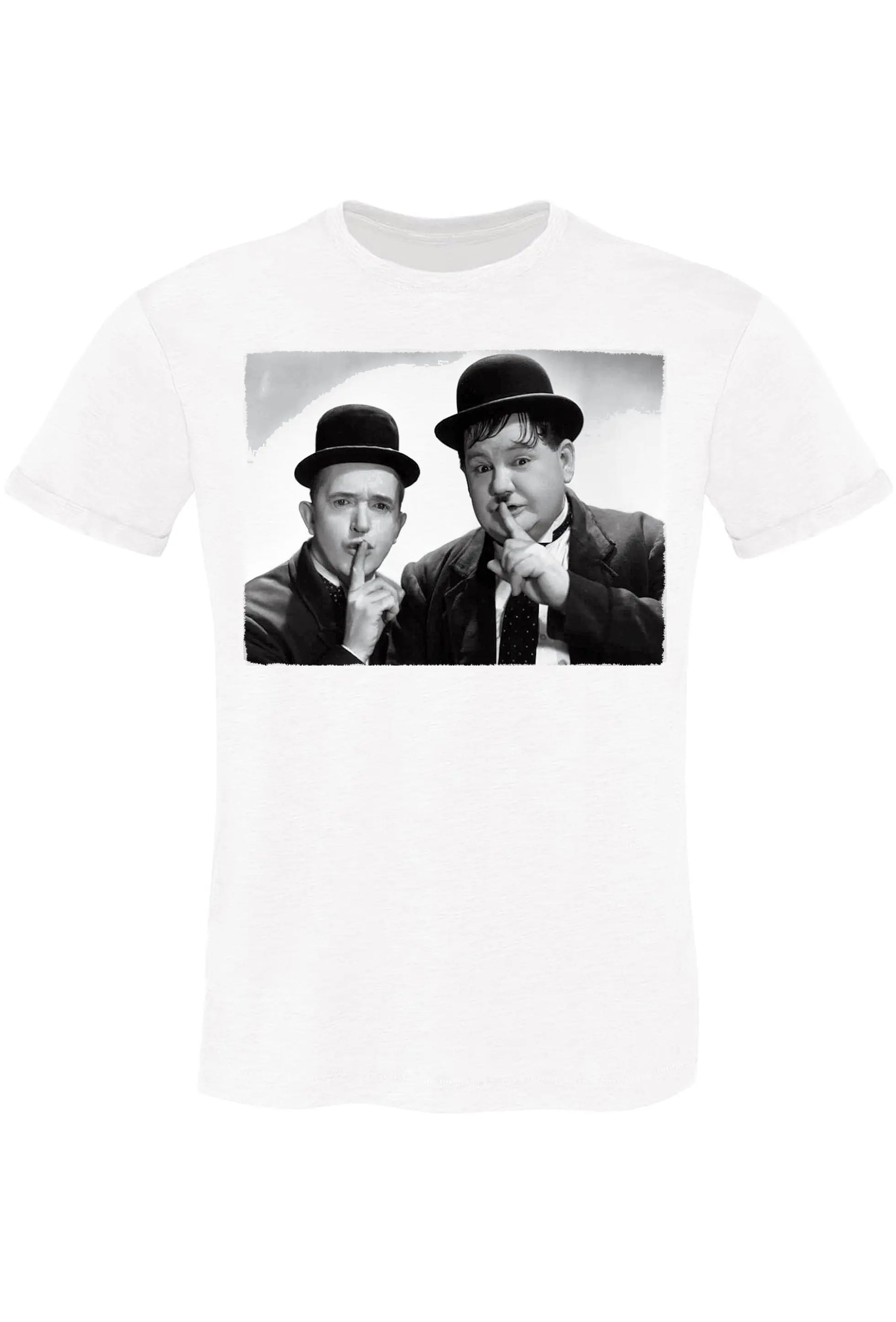 Oliver Hardy Stan Laurel Legend Cinema Attore Soggetto 18-81-1 T-shirt Urban Slub Men Uomo 100% Cotone Fiammato BS STREET STYLE