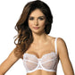 SALE - Sheer Mesh Balconette Bra Gorteks Pamela White - STREET STYLE