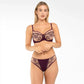 Sheer Mesh Embroidered Full Figure Bra Perla Aubergine - STREET STYLE