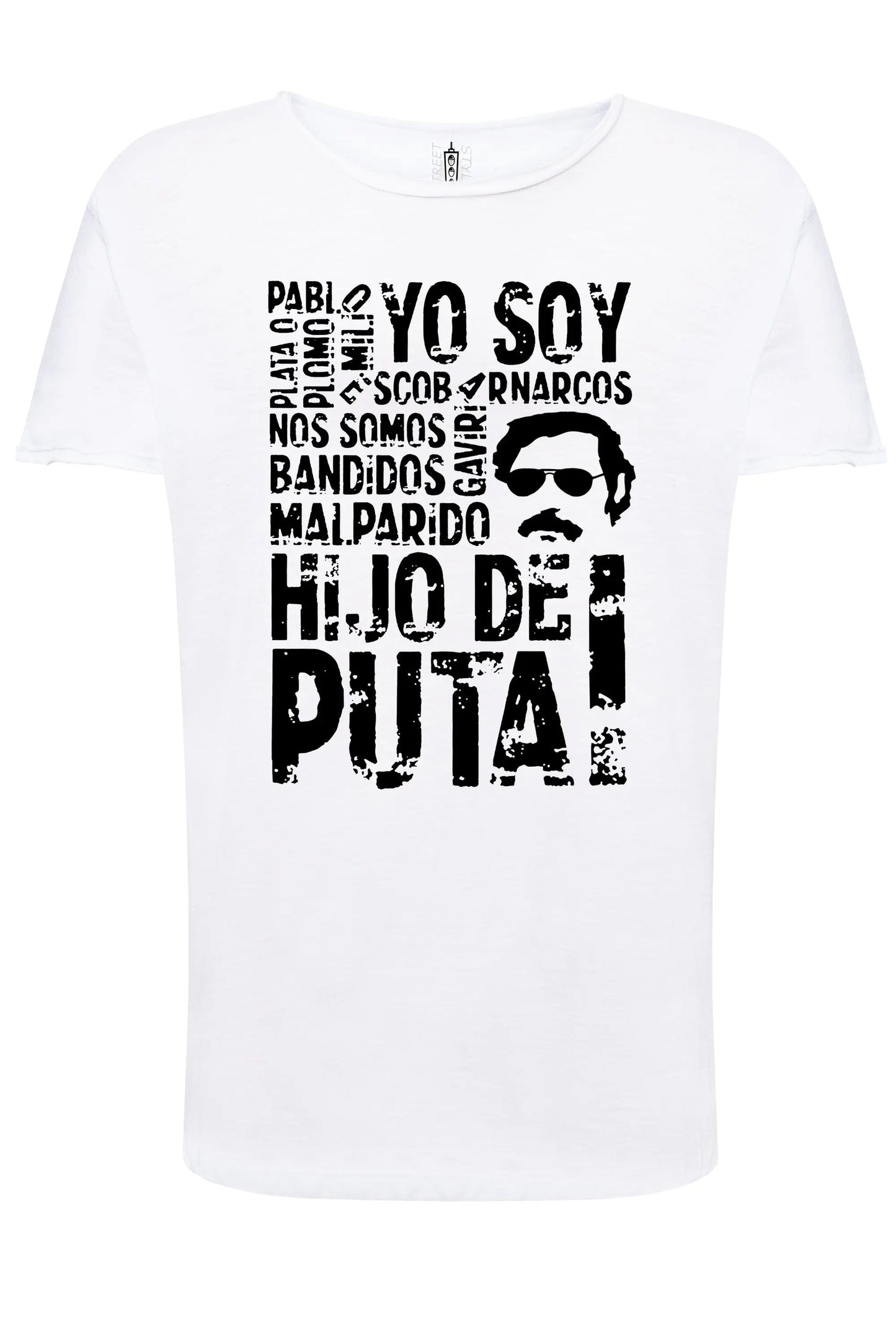 Pablo Escobar Hijo de Puta 18-98 T-shirt Urban Slub Men Uomo 100% Cotone Fiammato JK STREET STYLE