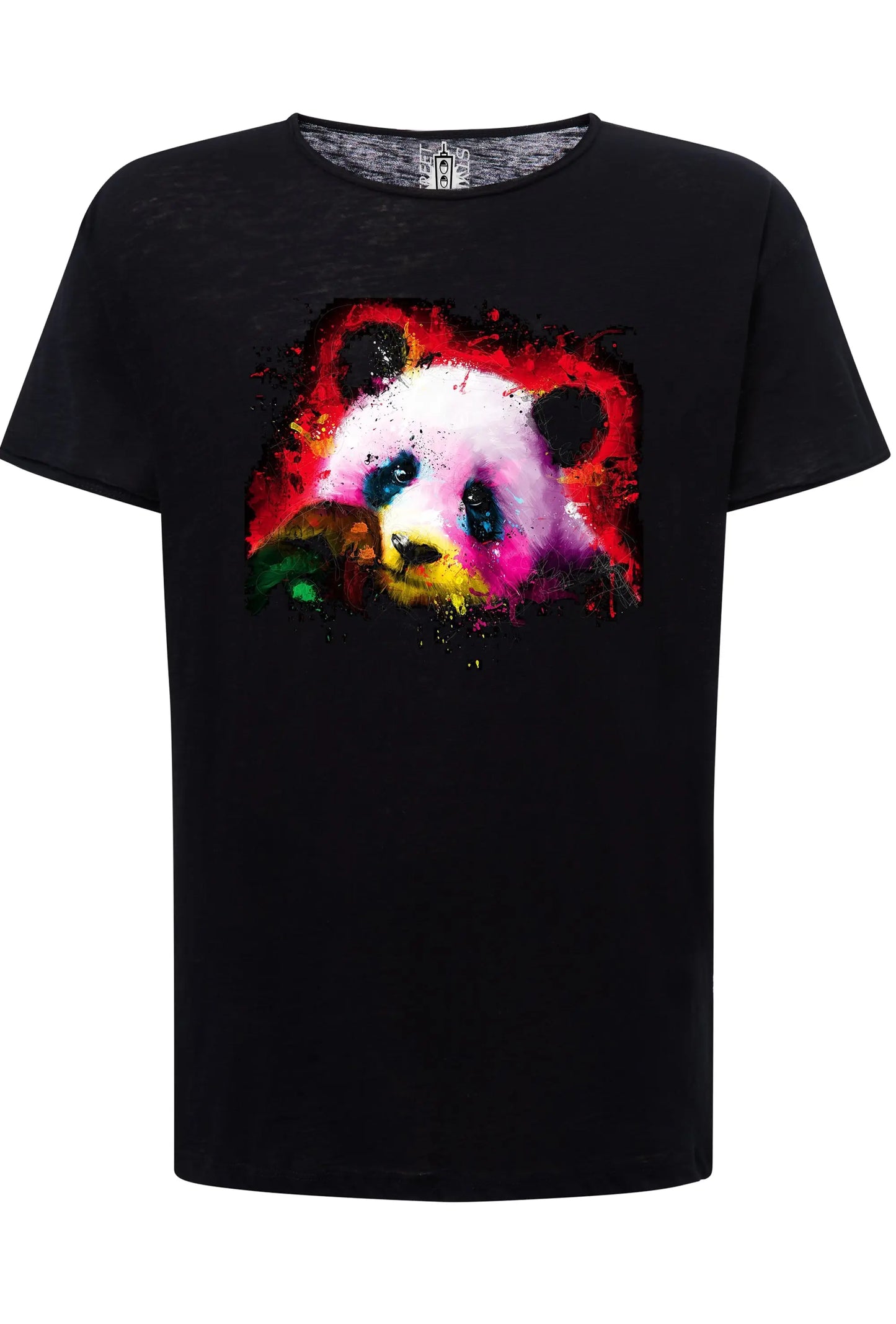 Panda Pop Color Stilizzato 18-20-32 T-shirt Urban Slub Men Uomo 100% Cotone Fiammato JK STREET STYLE