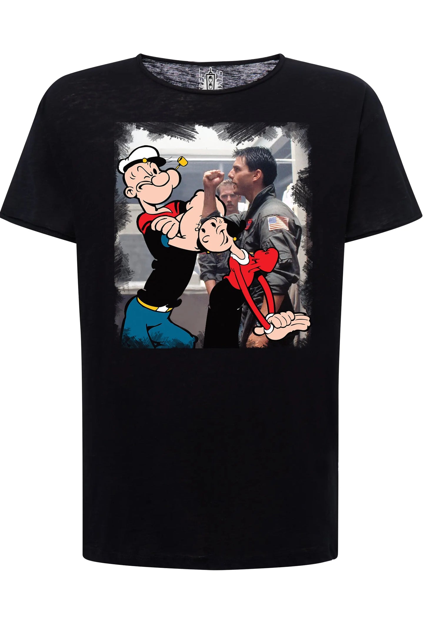 Popeye e Olivia popcruise i Love Cartoon Divertente 2100 T-shirt Urban Slub Men Uomo 100% Cotone Fiammato JK STREET STYLE