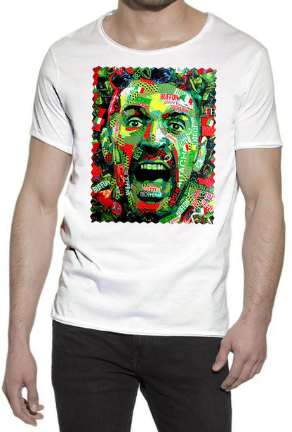 Portrait Buffon Color Artistico Stilizzato 18-30-17 T-shirt Urban Slub Men Uomo 100% Cotone Fiammato JK STREET STYLE