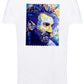 Portrait Messi Color Artistico Stilizzato 18-30-20 T-shirt Urban Slub Men Uomo 100% Cotone Fiammato JK STREET STYLE