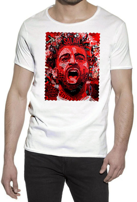 Portrait Salah Color Artistico Stilizzato 18-30-24 T-shirt Urban Slub Men Uomo 100% Cotone Fiammato JK STREET STYLE