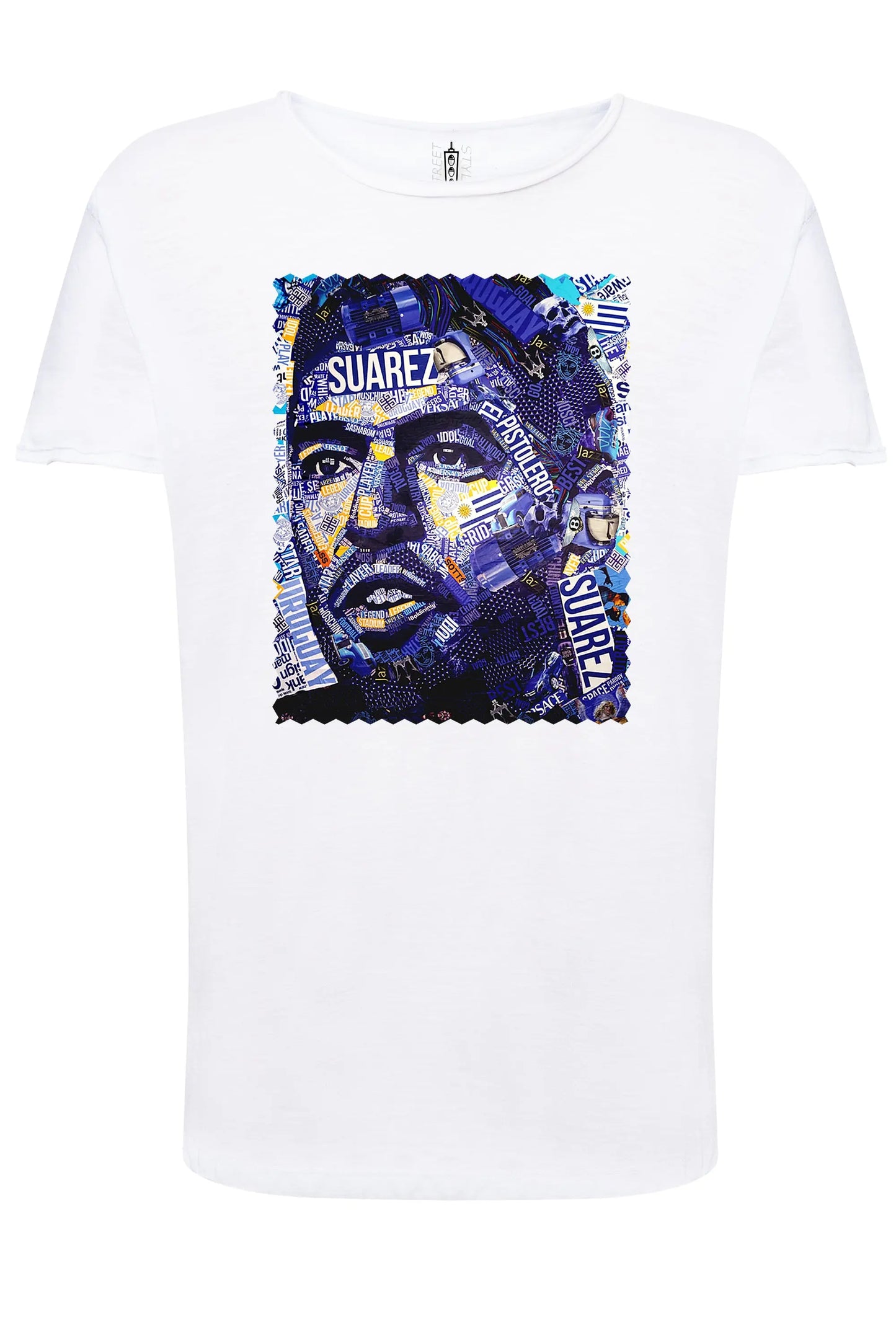 Portrait Suarez Color Artistico Stilizzato 18-30-21 T-shirt Urban Slub Men Uomo 100% Cotone Fiammato JK STREET STYLE