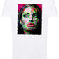 Potrait Angelina Jolie Color Artistico Stilizzato 18-30-10-2 T-shirt Urban Slub Men Uomo 100% Cotone Fiammato JK STREET STYLE