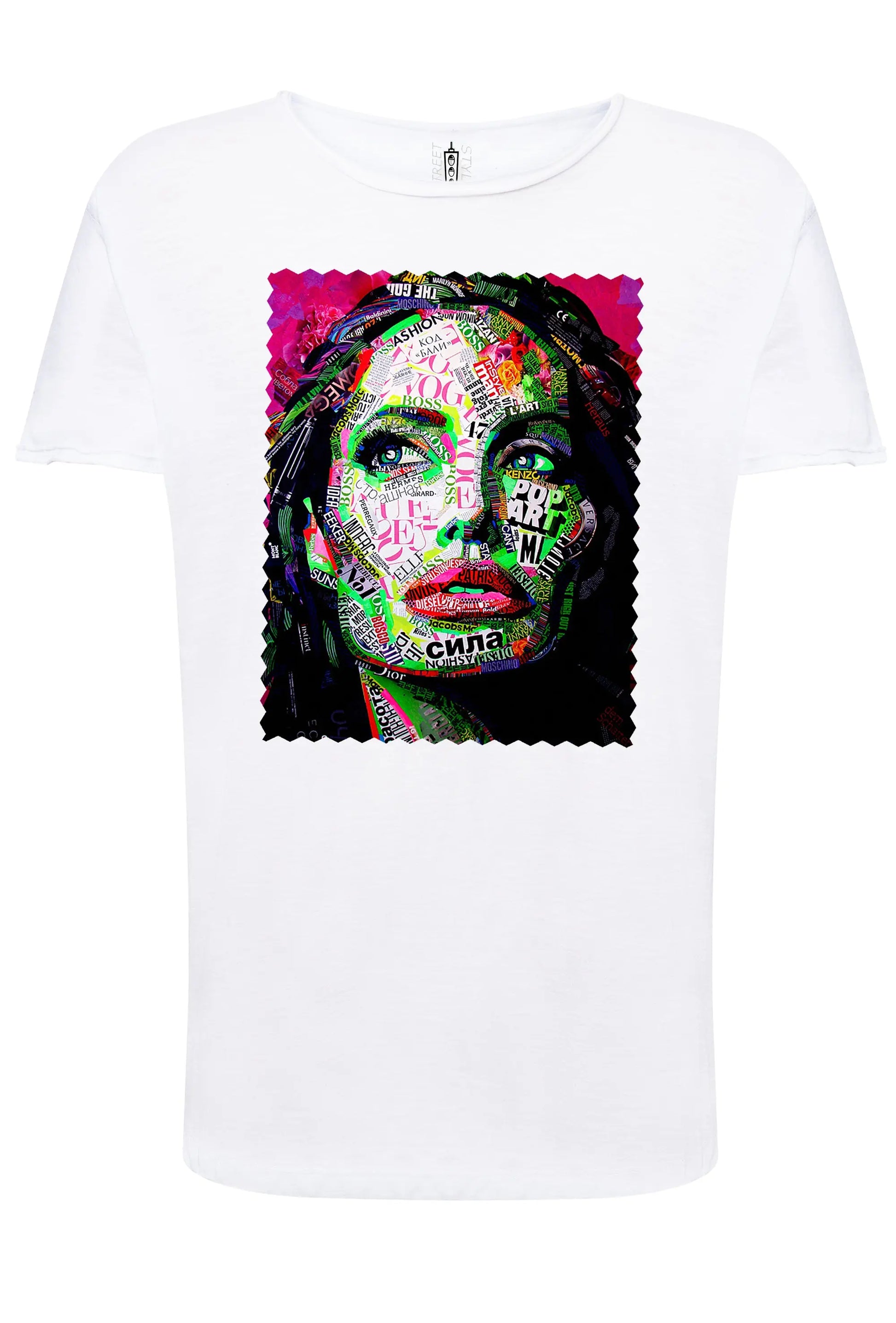 Potrait Angelina Jolie Color Artistico Stilizzato 18-30-10-2 T-shirt Urban Slub Men Uomo 100% Cotone Fiammato JK STREET STYLE