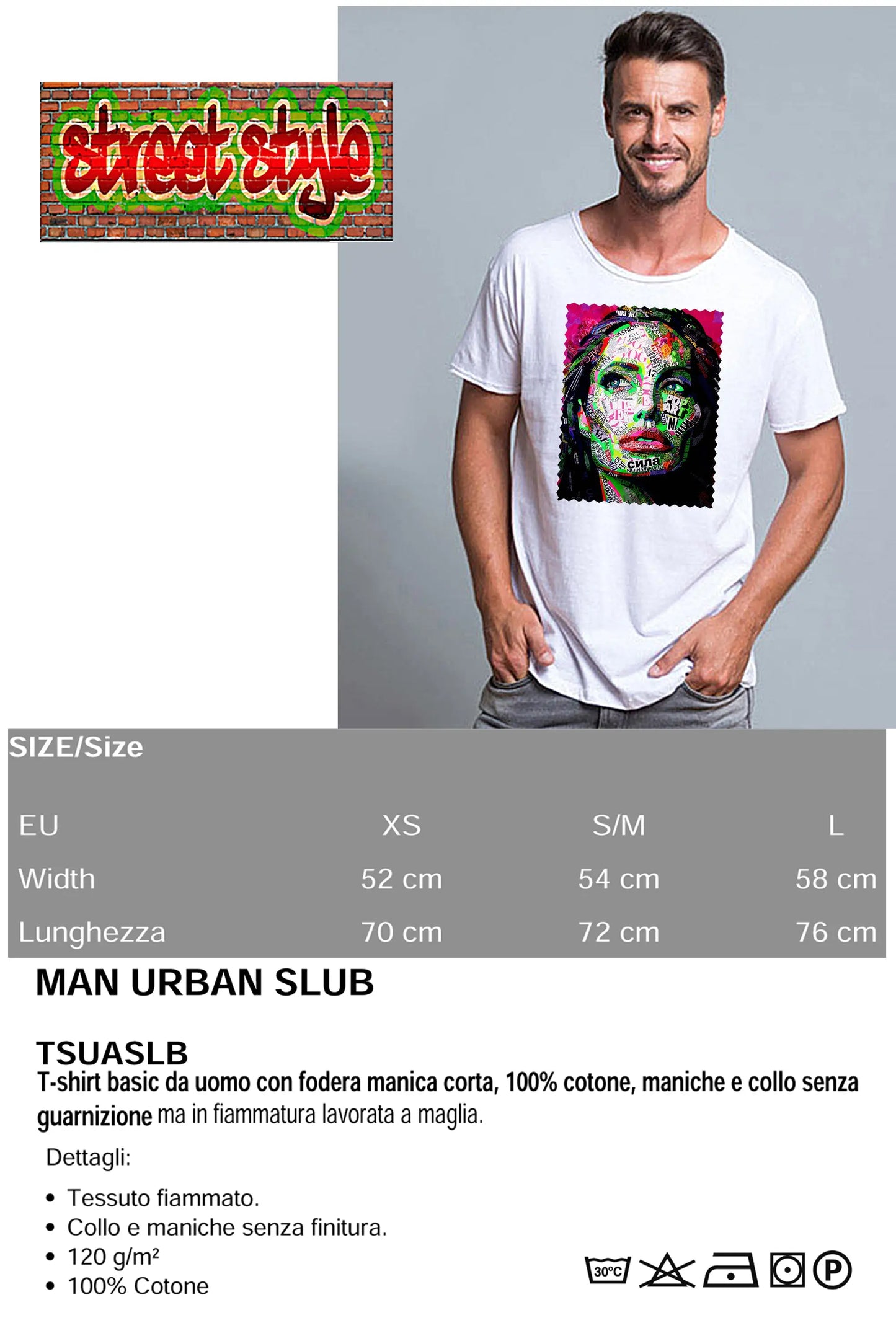 Potrait Angelina Jolie Color Artistico Stilizzato 18-30-10-2 T-shirt Urban Slub Men Uomo 100% Cotone Fiammato JK STREET STYLE