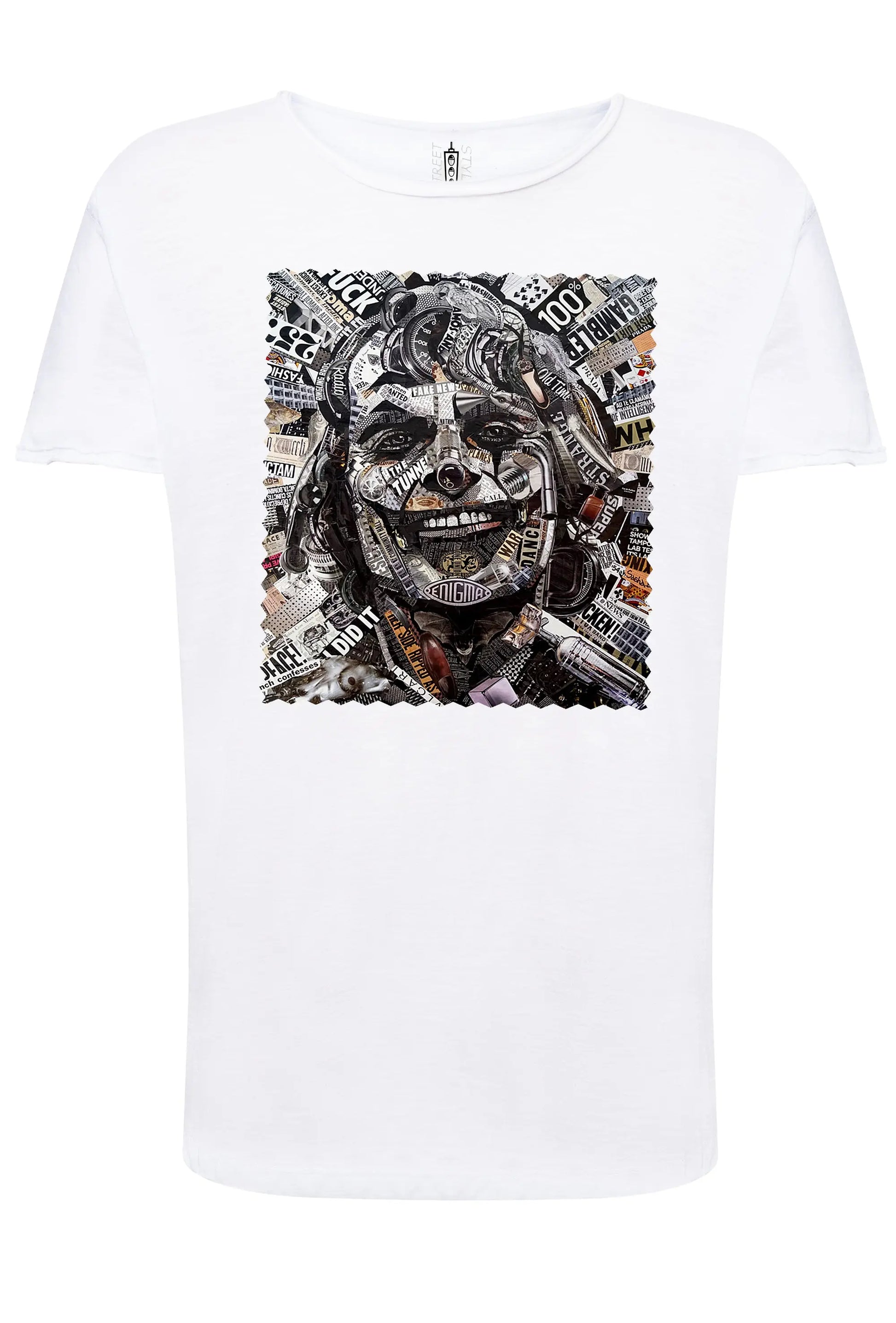 Potrait Joker Color Artistico Stilizzato 18-30-9 T-shirt Urban Slub Men Uomo 100% Cotone Fiammato JK STREET STYLE