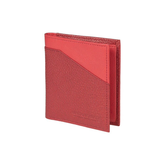 RB12113V| Portafogli Verticale in Vera Pelle pieno fiore, grana dollaro/leggera. Colore Rosso. Protezione RFID. Dimensioni da chiuso: cm 9,5 x 10 x 1. Confezione: Scatola regalo fondo/coperchio-0