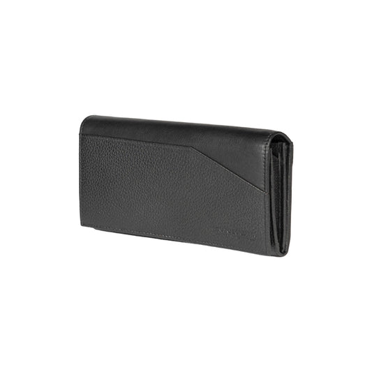 RB12129A | Women's Wallet in Genuine Full Grain Leather, Dollar Grain/Light. Black Color. RFID Protection. Closed Dimensions: 18.5 x 10 x 3 cm. Packaging: Gift box bottom/lid-0