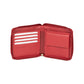 RB12175V | Zip Around Wallet in Genuine Full Grain Leather, Dollar Grain/Light. Color Red. RFID Protection. Closed Dimensions: 11.5 x 10.5 x 2 cm. Packaging: Gift Box Bottom/Lid-1