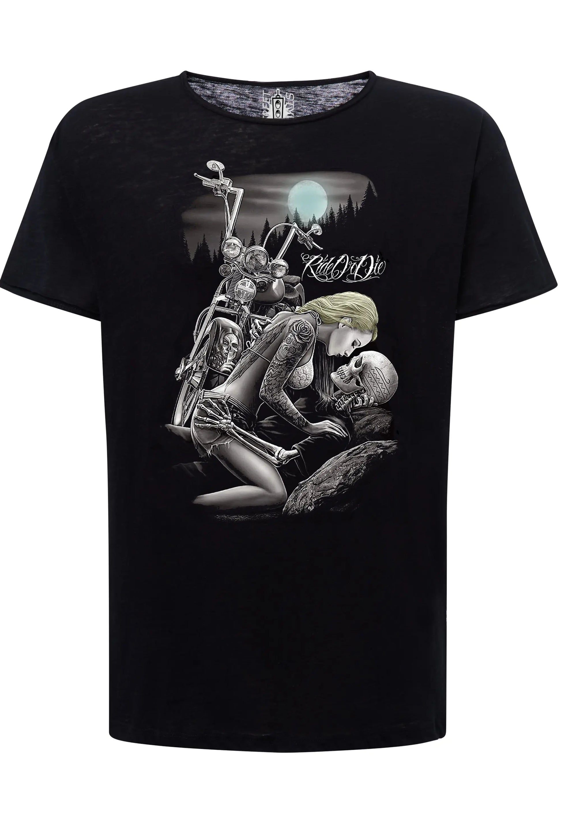 Ride Ordie Tattoo Skull 9050-23 T-shirt Urban Slub Men Uomo 100% Cotone Fiammato JK STREET STYLE