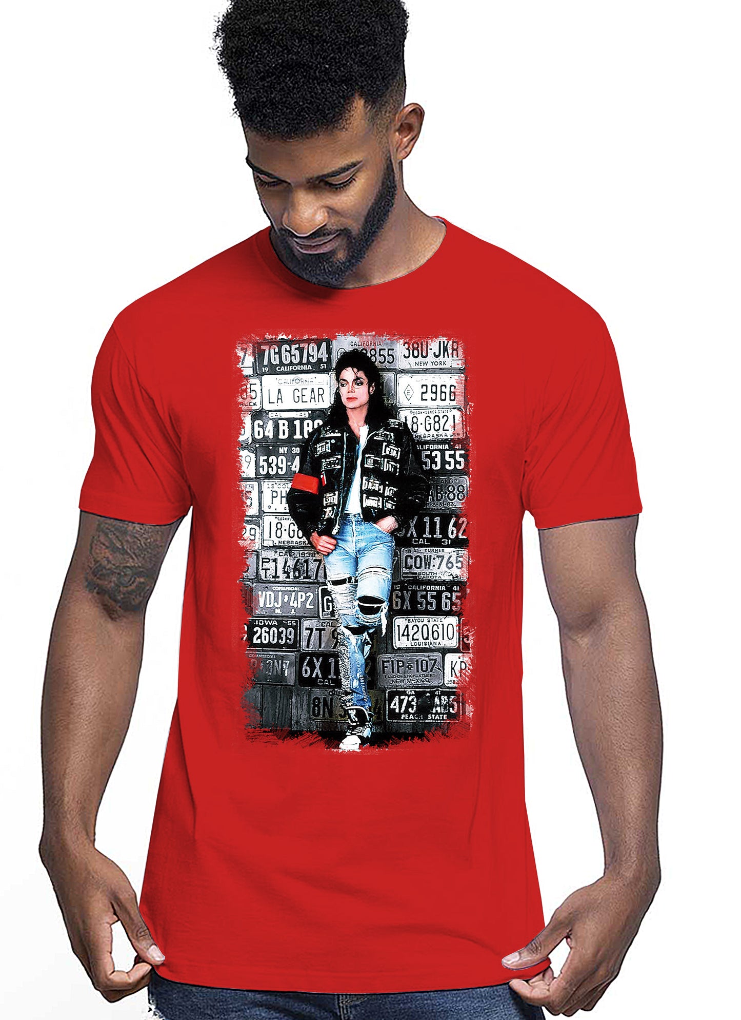 The Legend Michael Jackson Cantante Soggetto 18-20-49-2 T-shirt Urban Men Uomo 100% Cotone Pettinato JK