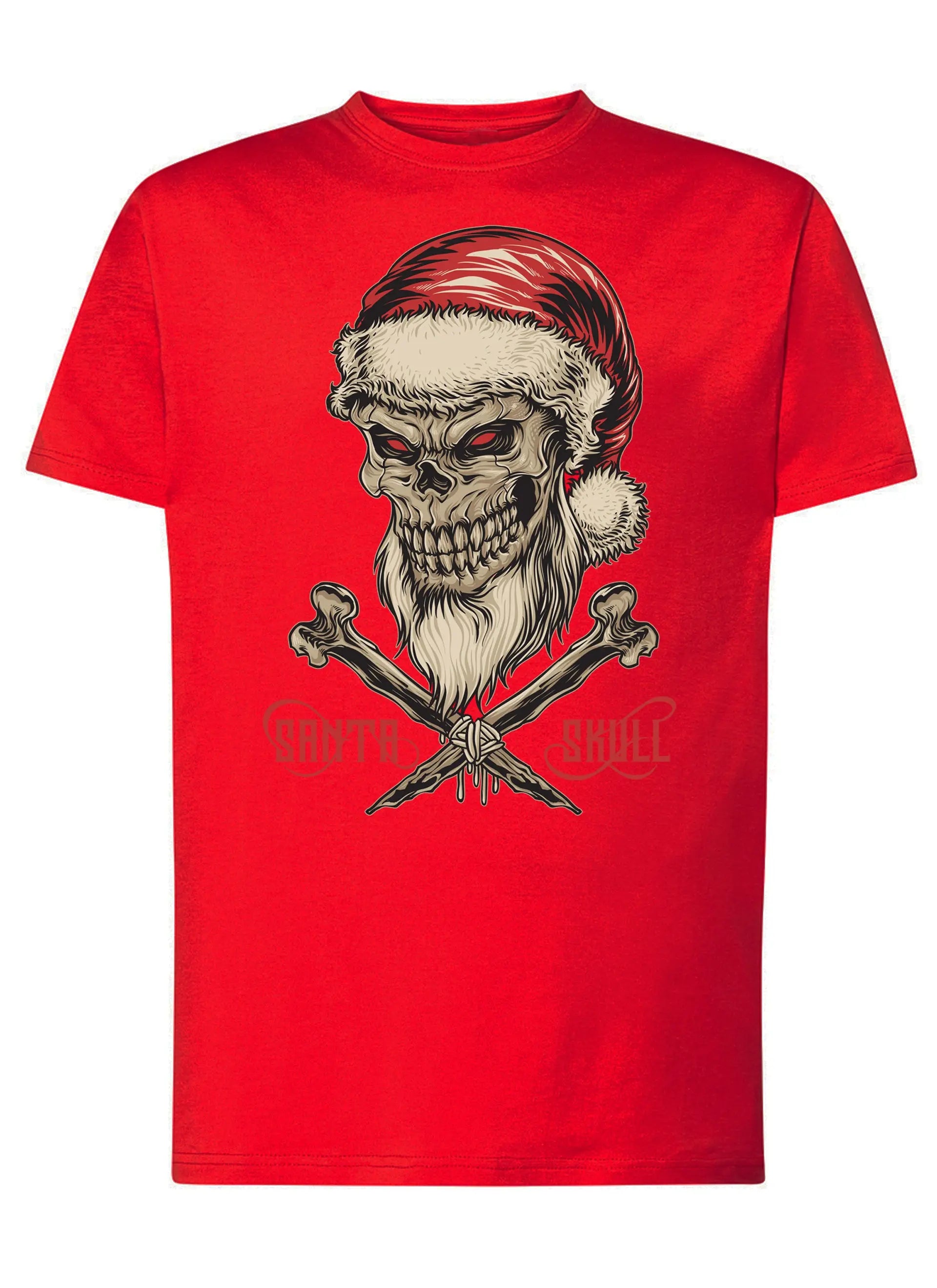 Santa Skull Tattoo 9047 T-shirt Urban Men Uomo 100% Cotone Pettinato JK STREET STYLE