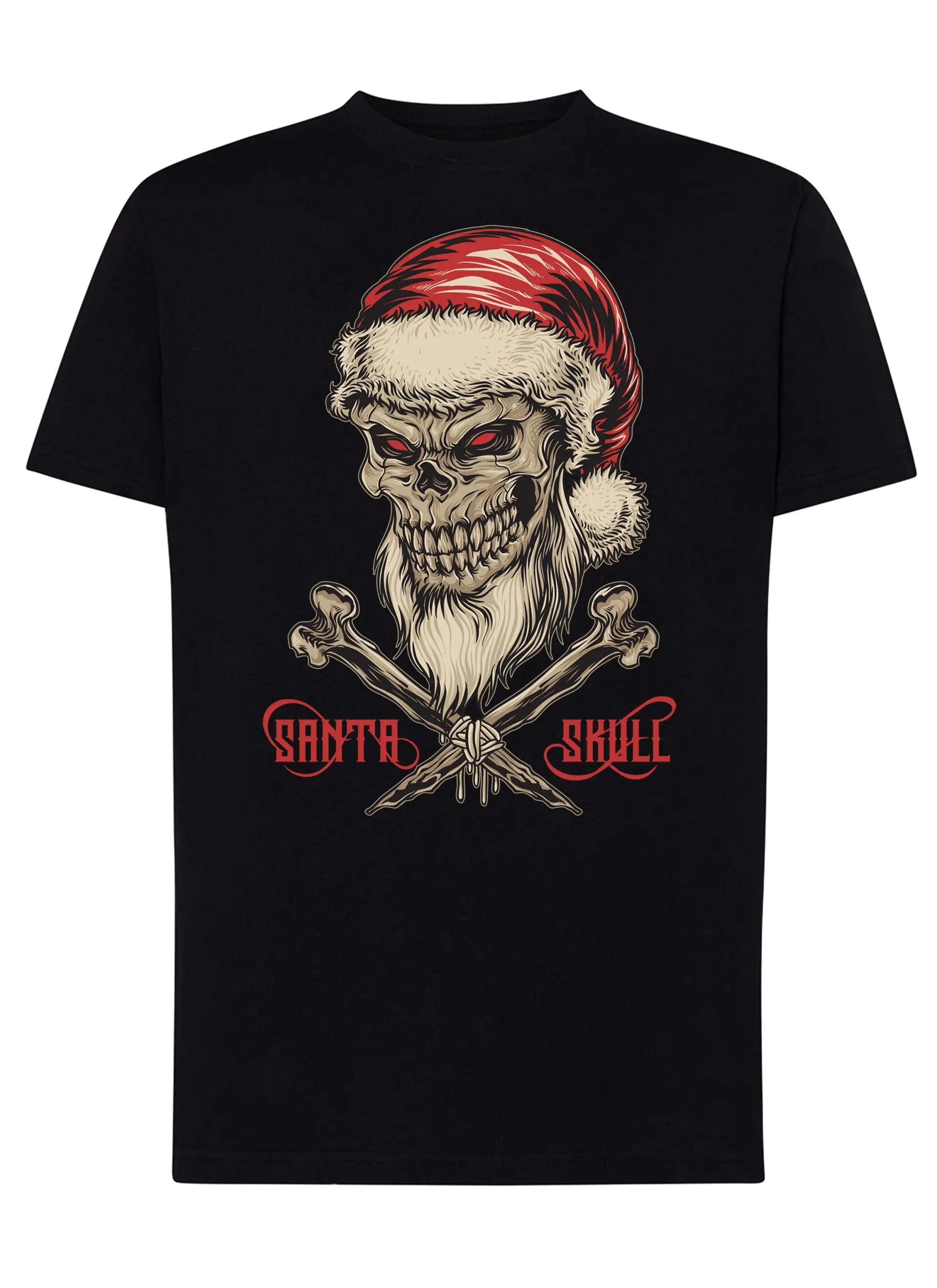 Santa Skull Tattoo 9047 T-shirt Urban Men Uomo 100% Cotone Pettinato JK STREET STYLE